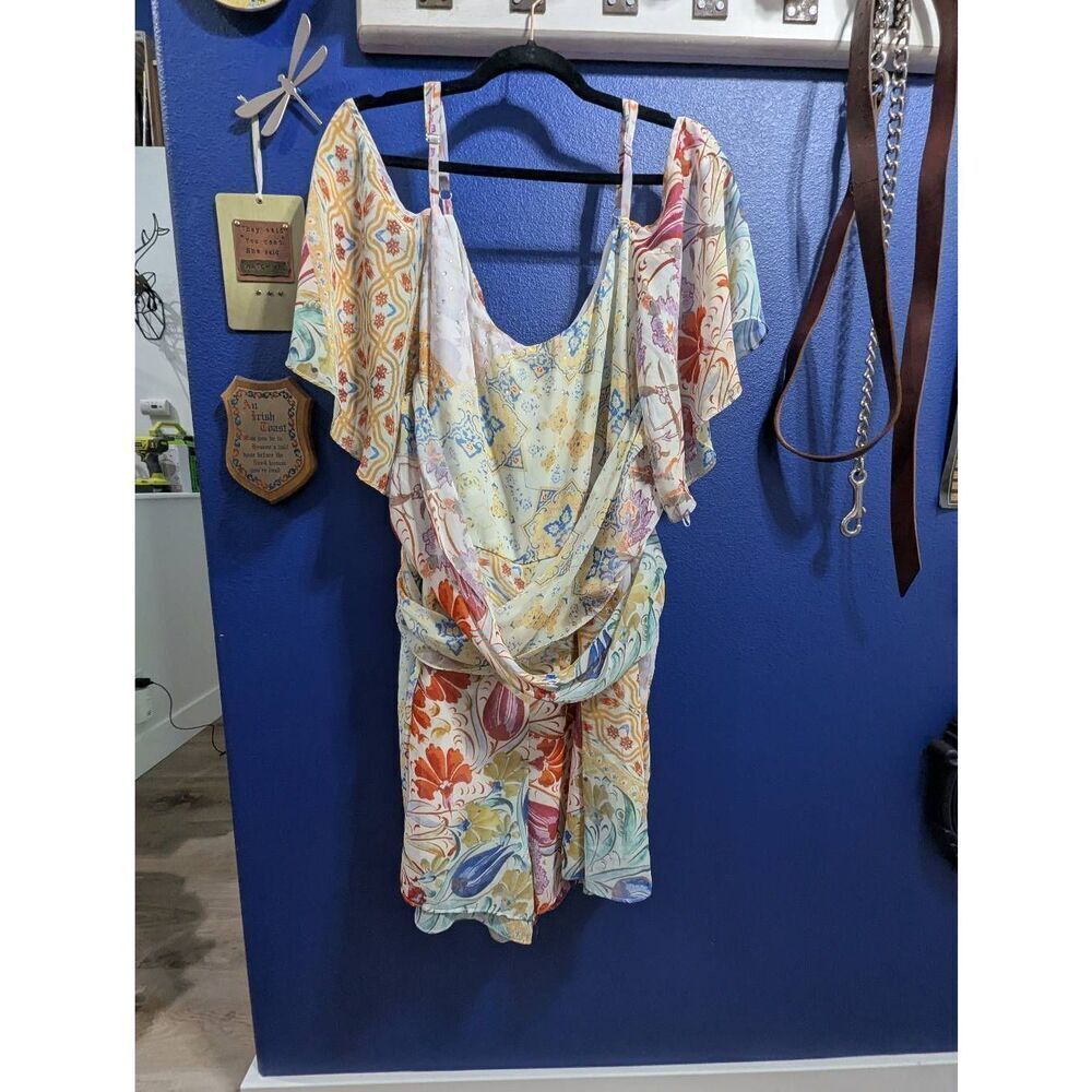 City Chic Playsuit Zambia Women's Plus Size 22 / 3X Romper Boho Floral